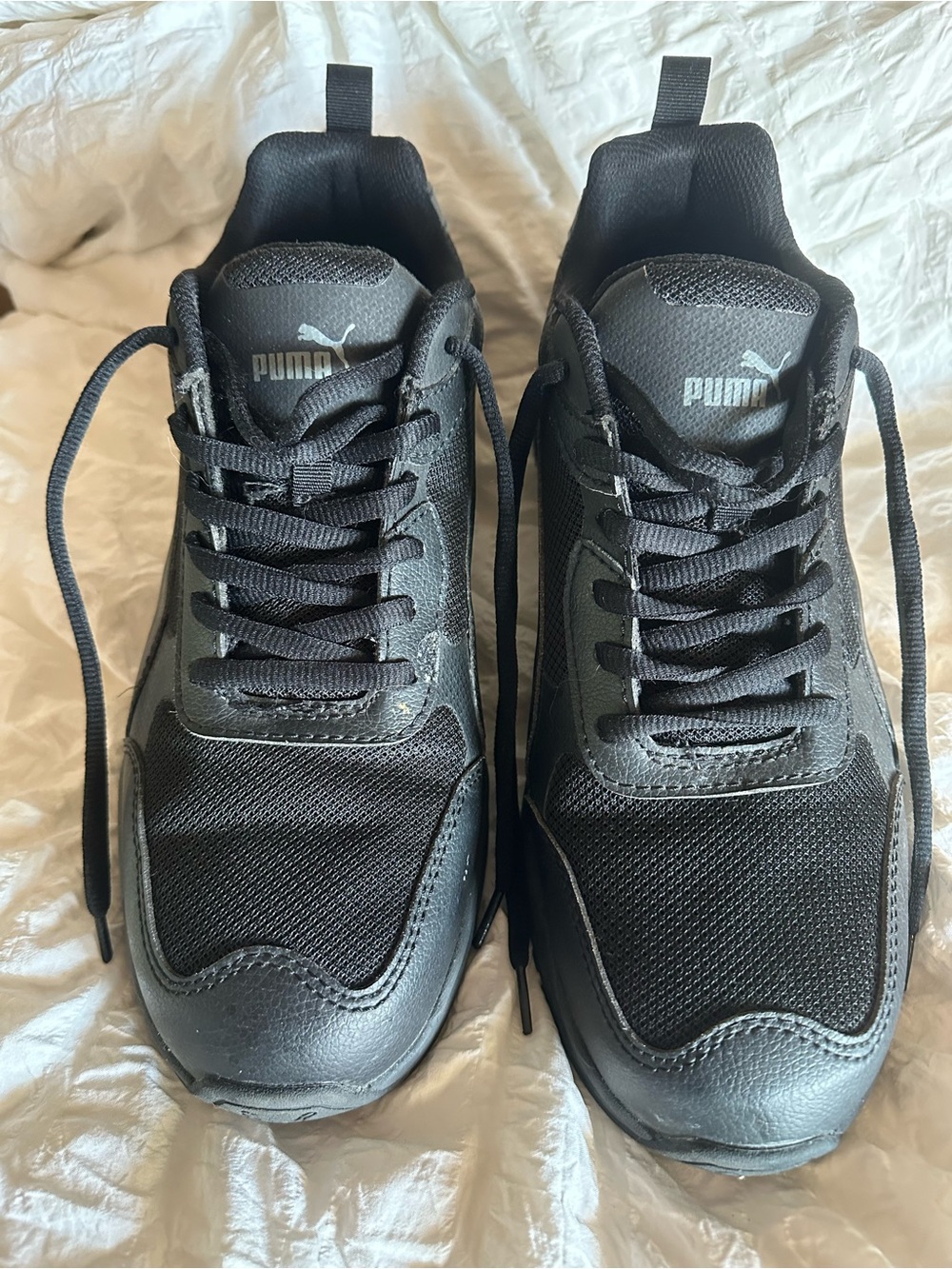 Puma Men’s Black Mesh & Synthetic Low-Top Sneakers